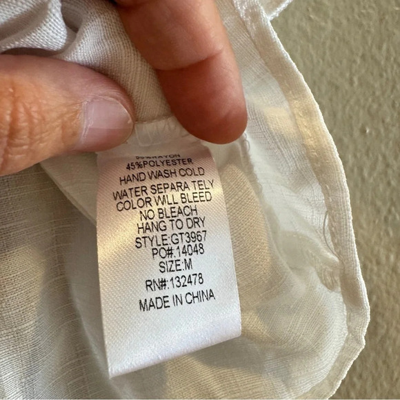 Impressions Boutique Front Tie Top In White Tiered Ruffle Off Shoulder Size M - Picture 6 of 8